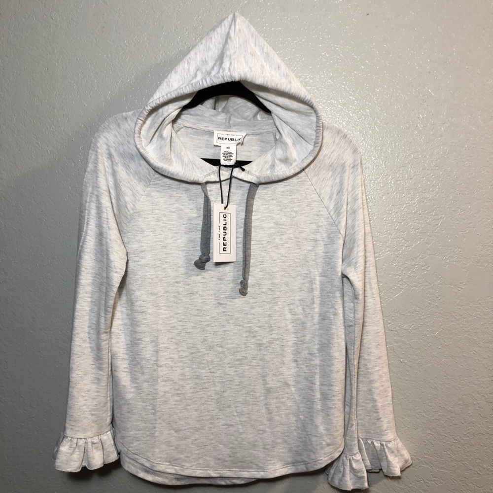 FOR THE REPUBLIC Ruffle Cuff Hoodie